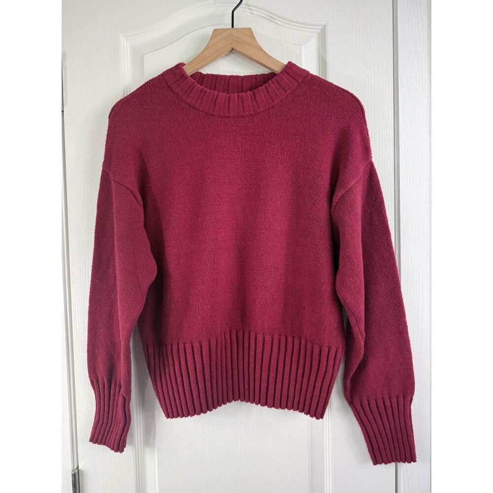 GAP Women’s Medium Burgundy Red Crewneck Pullover Sweater Cotton Nylon
